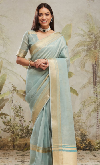 Attractive Peach kanchipuram Saree